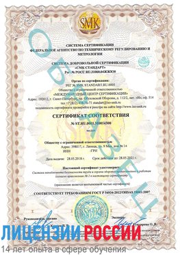 Образец сертификата соответствия Тимашевск Сертификат OHSAS 18001